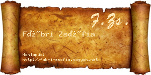 Fábri Zsófia névjegykártya